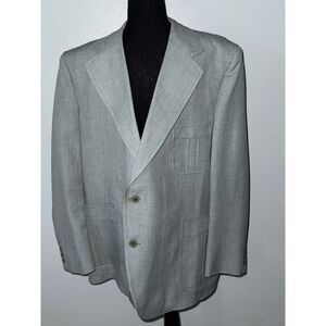 Anderson-Little 6XL Men's Seafoam Grey VTG Two Button Blazer Jacket NO FLAWS